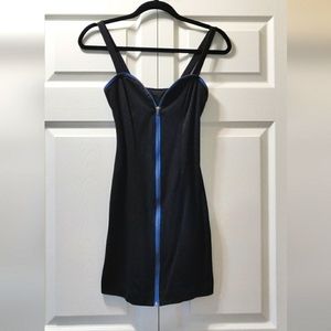 Audrey 3+1 Black Front Zipper Bodycon Mini Dress